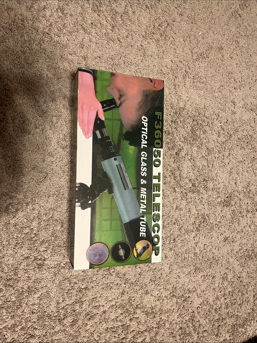New 50mm Telescope - Silver Optical Glass & Metal Tube